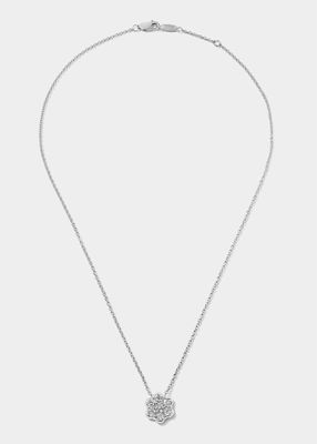 Platinum and Diamond Flower Pendant Necklace, Medium