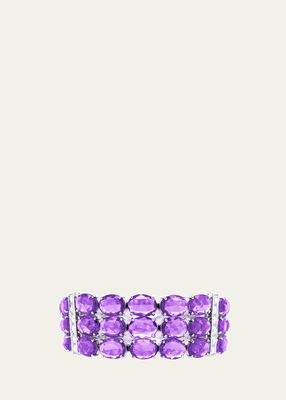 Platinum Bracelet with Purple Sapphire and Diamond