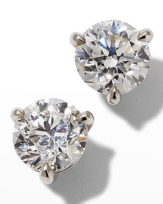 Platinum Diamond Post Earrings, 2tcw.