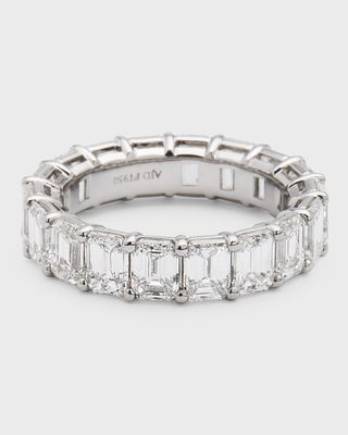 Platinum Emerald-Cut FG/VS Diamond Eternity Band, Size 6.75, 7.74tcw