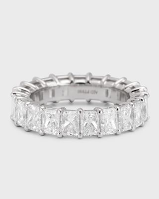 Platinum Medium Radiant FG/VS Diamond Eternity Band, Size 6.75, 6.42tcw