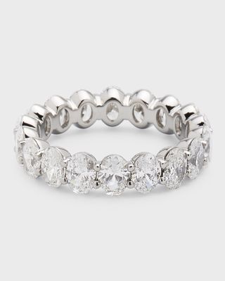 Platinum Oval FG/VS Diamond Eternity Band, Size 6, 4.5tcw