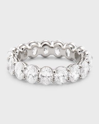 Platinum Oval FG/VS Diamond Eternity Band, Size 6.75, 5.27tcw