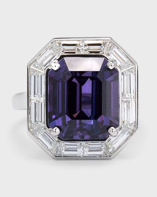 Platinum Purple Sapphire Diamond Ring