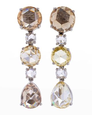 Platinum Rose-Cut Diamond Earrings