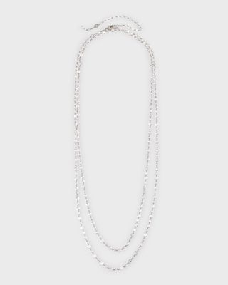 Platinum Rose-Cut Diamond-Strand Necklace, 64"L
