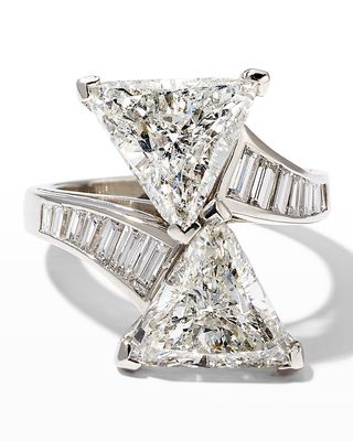 Platinum Trillion and Baguette Diamond Ring