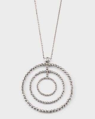 Platinum Triple Loop Pendant Necklace