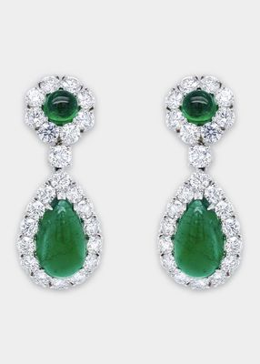 Platnium Emerald and Diamond Earrings