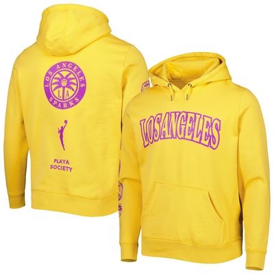 Playa Society Gold Los Angeles Sparks Legacy Logo Pullover Hoodie