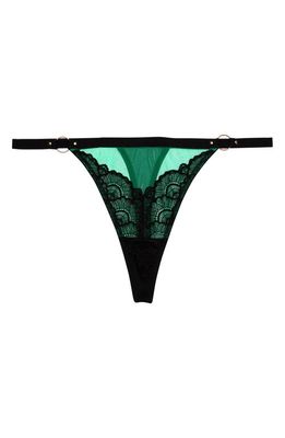 Playful Promises Emelda Lace & Mesh Thong in Green