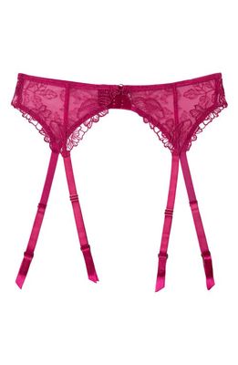 Playful Promises Marlowe Lace Suspender Belt in Pink