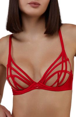 Playful Promises Ramona Illusion Mesh Underwire Bra in Red