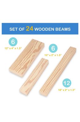 PLAYLEARN 24-Piece Foam Beam Building Block Set