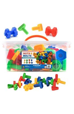 PLAYLEARN 64-Piece Nuts and Bolts Playset