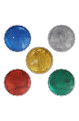 PLAYLEARN Assorted 5-Pack Round Glitter Liquid Floor Tiles in Multi