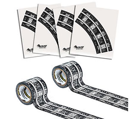 PlayTape Reusable Railroad Track and Curves Set