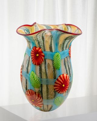 Plazio Art Glass Vase