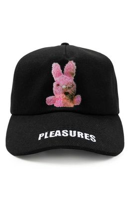 PLEASURES Bunny Snapback Baseball Cap in Black