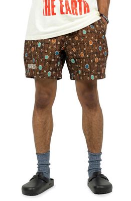 PLEASURES Coffer Jacquard Shorts in Brown
