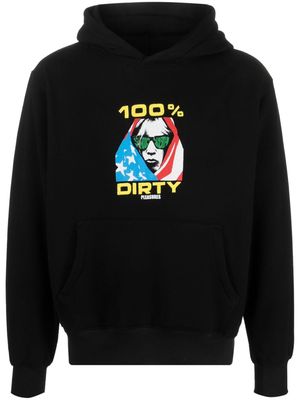 Pleasures Dirty graphic-print cotton blend hoodie - Black