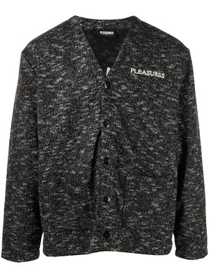 Pleasures embroidered logo mélange cardigan - Grey