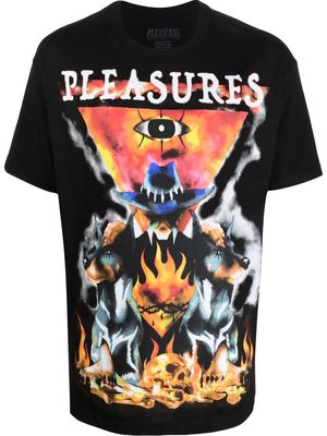 Pleasures graphic flame-print T-shirt - Black