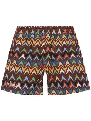 Pleasures jacquard-print basket shorts - Brown