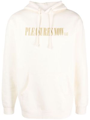 Pleasures LLC logo-print cotton hoodie - Neutrals