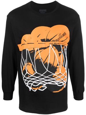 Pleasures logo-print cotton sweatshirt - Black