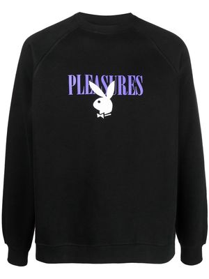 Pleasures logo-print crew-neck sweatshirt - Black