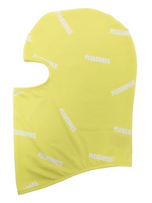 Pleasures logo-print stretch balaclava - Yellow