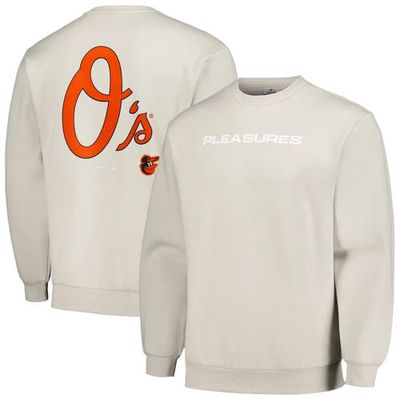 PLEASURES Men's Gray Baltimore Orioles Ballpark Pullover Sweatshirt
