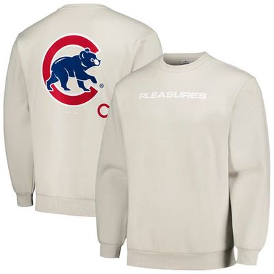 PLEASURES Men's Gray Chicago Cubs Ballpark Pullover Sweatshirt