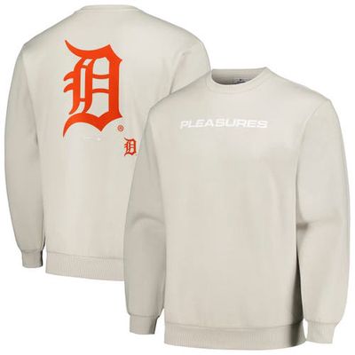 PLEASURES Men's Gray Detroit Tigers Ballpark Pullover Sweatshirt