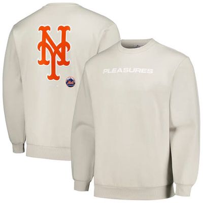 PLEASURES Men's Gray New York Mets Ballpark Pullover Sweatshirt