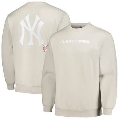 PLEASURES Men's Gray New York Yankees Ballpark Pullover Sweatshirt