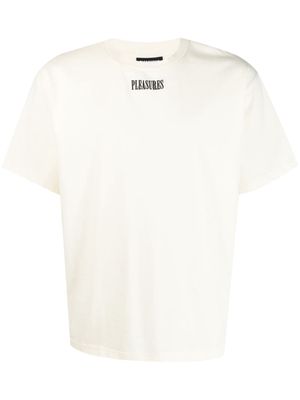 Pleasures plaid-design cotton T-shirt - White