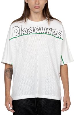 PLEASURES Reveal Oversize Mesh Graphic T-Shirt in White