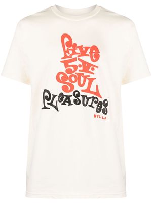 Pleasures x Triple 5 Soul Five 5 V cotton T-shirt - Neutrals