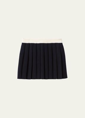 Pleated Cashmere Mini Skirt