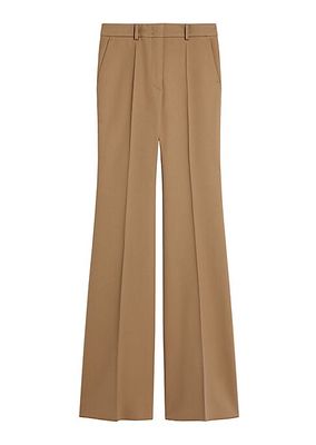 Pleated Cotton-Blend Trousers
