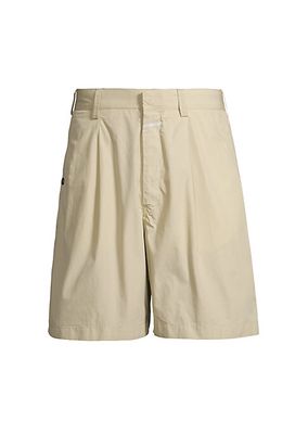 Pleated Cotton Shorts