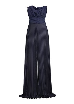 Pleated Crepe Jumpsuit