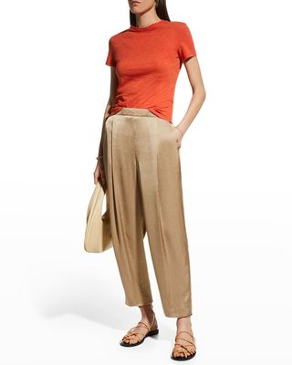 Pleated-Front Pull-On Trousers