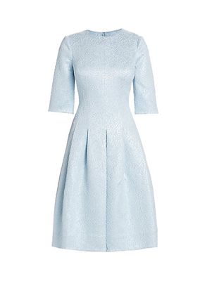 Pleated Jacquard Cocktail Dress