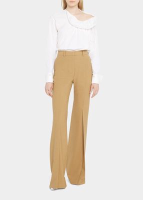 Pleated Wool-Blend Precision Trousers