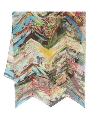 Pleats Please Issey Miyake Aurora Jungle plissé scarf - Neutrals