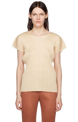 Pleats Please Issey Miyake Beige Monthly Colors June T-Shirt