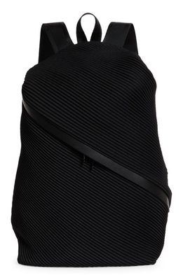 Pleats Please Issey Miyake Bias Pleated Backpack in Black